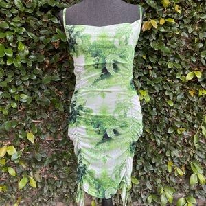 Lime ruched dress